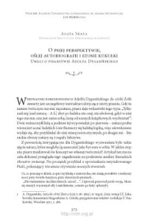 O psiej perspektywie, oślej autobiografii i etosie kukułki. Uwagi nad pisarstwem Adolfa Dygasińskiego