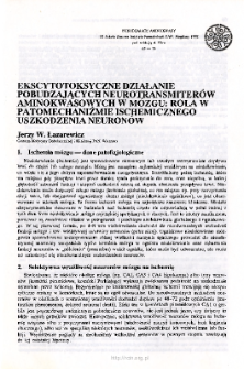 Ekscytotoksyczne działanie pobudzających neurotransmiterów aminokwasowych w mózgu: rola w patomechanizmie ischemicznego uszkodzenia neuronów