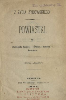 Z życia żydowskiego : powiastki. 1.