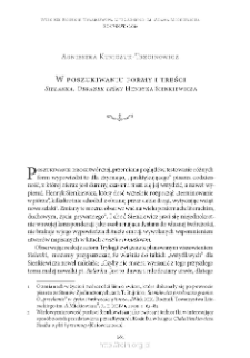 W poszukiwaniu formy i treści. „Sielanka. Obrazek leśny” Henryka Sienkiewicza