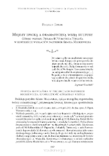 Między epicką a dramatyczną wizją kultury „Górski wieniec” Petara II Petrovicia Njegoša w kontekście wykładów paryskich Adama Mickiewicza
