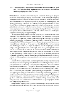 Komparatystyka między Mickiewiczem a dniem dzisiejszym, pod red. Lidii Wiśniewskiej, Bydgoszcz 2010