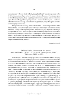 Bohdan Pociej, Romantyzm bez granic, seria: Biblioteka „Więzi”, t. 224, wyd. Towarzystwo „Więź”, Warszawa 2008, ss. 195