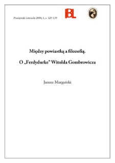 Między powiastką a filozofią : o "Ferdydurke" Witolda Gombrowicza