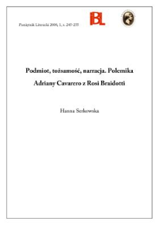 Podmiot, tożsamość, narracja : polemika Adriany Cavarero z Rosi Braidotti