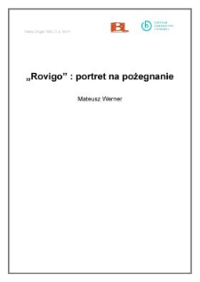 "Rovigo": portret na pożegnanie