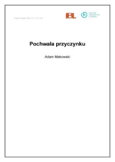 Pochwała przyczynku