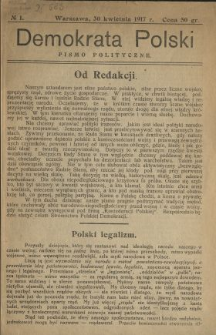 Demokrata Polski : pismo polityczne 1917 N.1