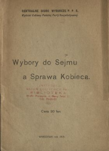 Wybory do Sejmu a sprawa kobieca.