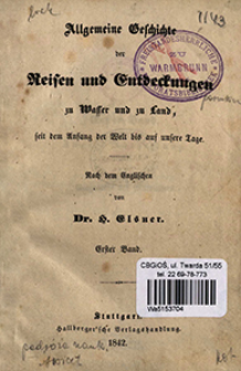 Allgemeine Geschichte der Reisen und Entdeckungen zu Wasser und zu Land : seit dem Anfang der Welt bis auf unsere Tage. Bd.1, Abt. 2, Geographie des Mittelalters