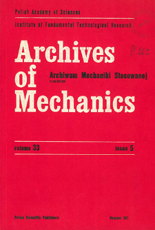 Archives of Mechanics Vol. 33 nr 5 (1981)