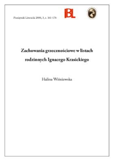 Zachowania grzecznościowe w listach rodzinnych Ignacego Krasickiego