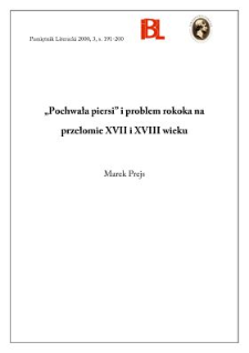 "Pochwała piersi" i problem rokoka na przełomie XVII i XVIII wieku