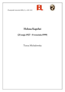 Helena Kapełuś (21 maja 1927 - 8 września 1999)