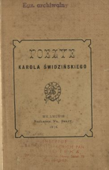 Poezye Karola Świdzińskiego.