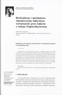 Biochemical and molecular characteristics of bacteriocins produced by Propionibacterium
