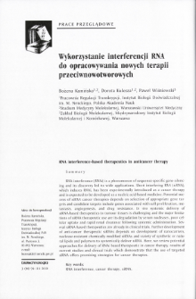 Wykorzystanie interferencji RNA do opracowywania nowych terapii przeciwnowotworowych