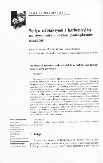 The effect of cefotaxime and carbenicillin on viability and development of carrot protoplasts