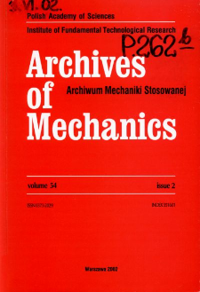 Archives of Mechanics Vol. 54 nr 2 (2002)