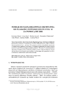 Pomiar długozasięgowego odchylenia od płaskości powierzchni płytek Si za pomocą HR XRR = Measurement of long range surface flatness deviation of Siu wafers by means of HR XRR method