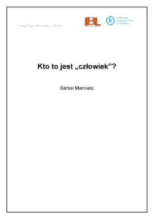 Kto to jest "człowiek"?