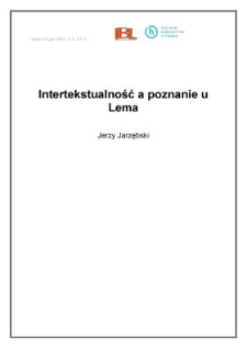 Intertekstualność a poznanie u Lema