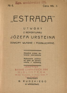 Pikuś przy telefonie : utwory z repertuaru Józefa Ursteina : dowcipy własne i podsłuchane