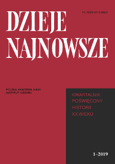 Dzieje Najnowsze : [kwartalnik poświęcony historii XX wieku] R. 51 z. 1 (2019), Title pages, Contents