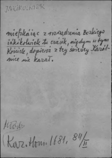 Kartoteka Słownika języka polskiego XVII i 1. połowy XVIII wieku; Jakikolwiek - Jakmiarz