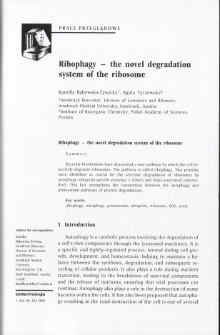 Ribophagy - the novel degradation system of the ribosome