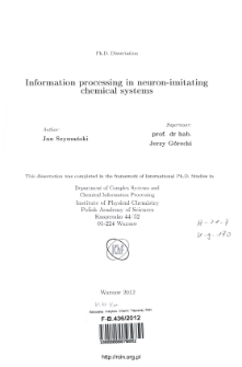 Information processing in neuron-imitating chemical systems