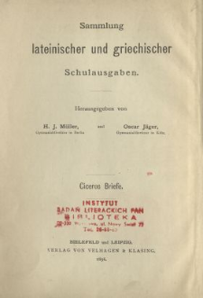 Ciceros Briefe : Text ; Auswahl für den Schulgebrauch