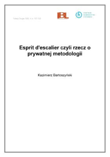 Esprit d'escalier czyli rzecz o prywatnej metodologii