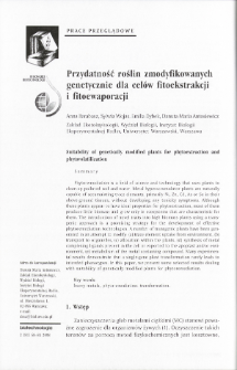 Suitability of genetically modified plants for phytoextraction and phytovolatilization