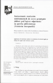 Application of molecular markers in evaluation of selected apple genotypes for apple scab resistance genes