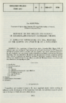 Research on the biology and ecology of Panagrolaimus rigidus (Schneider) Thorne. 4, Effect of temperature and soil moisture on the growth and structure of a population