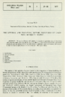 The littoral and profundal benthic nematodes of lakes with different trophy