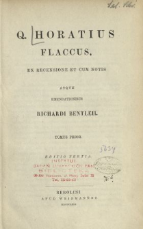Q. Horatius Flaccus. T. 1