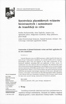 Construction of plasmid bicistronic vectors and their application for in vitro transfection