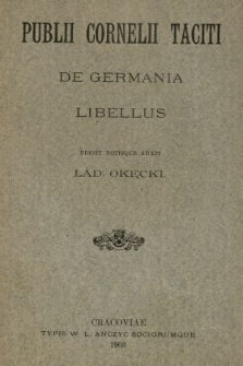 Publii Cornelli Taciti De Germania libellus