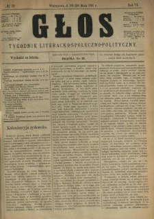 Głos : tygodnik literacko-społeczno-polityczny 1891 N.22