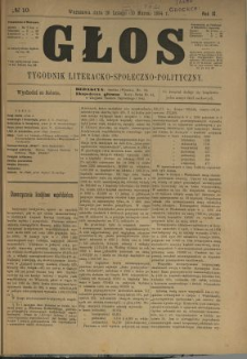 Głos : tygodnik literacko-społeczno-polityczny 1894 N.10