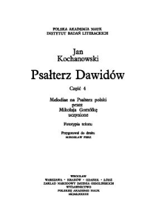 Melodiae na Psałterz polski przez Mikołaja Gomółkę uczynione. Cz. 4