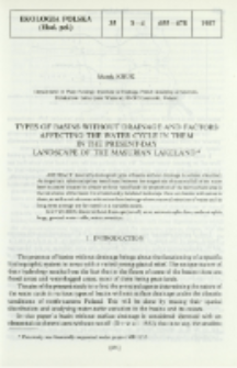 Types of basins without drainage and factors affecting the water cycle in them in the present-day landscape of the Masurian Lakeland