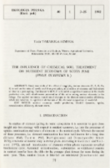 The influence of chemical soil treatment on nutrient economy of Scots pine (Pinus silvestric L.)