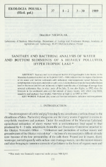 Sanitary and bacterial analysis of water and bottom sediments of a heavily polluted, hypertrophic lake