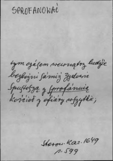 Kartoteka Słownika języka polskiego XVII i 1. połowy XVIII wieku; Sprofanować - Spyża