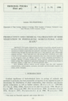 Productivity and chemical valorization of mire vegetation in postglacial agricultural landscape