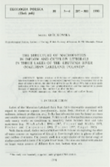 The structure of macrophytes in inflow and outflow littorals in three lakes of the Krutynia River (Mazurian Lakeland, Poland)