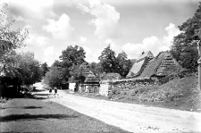 Wieś Wałkowce, pow. Borszczów (Podole) : fragment ulicy wiejskiej